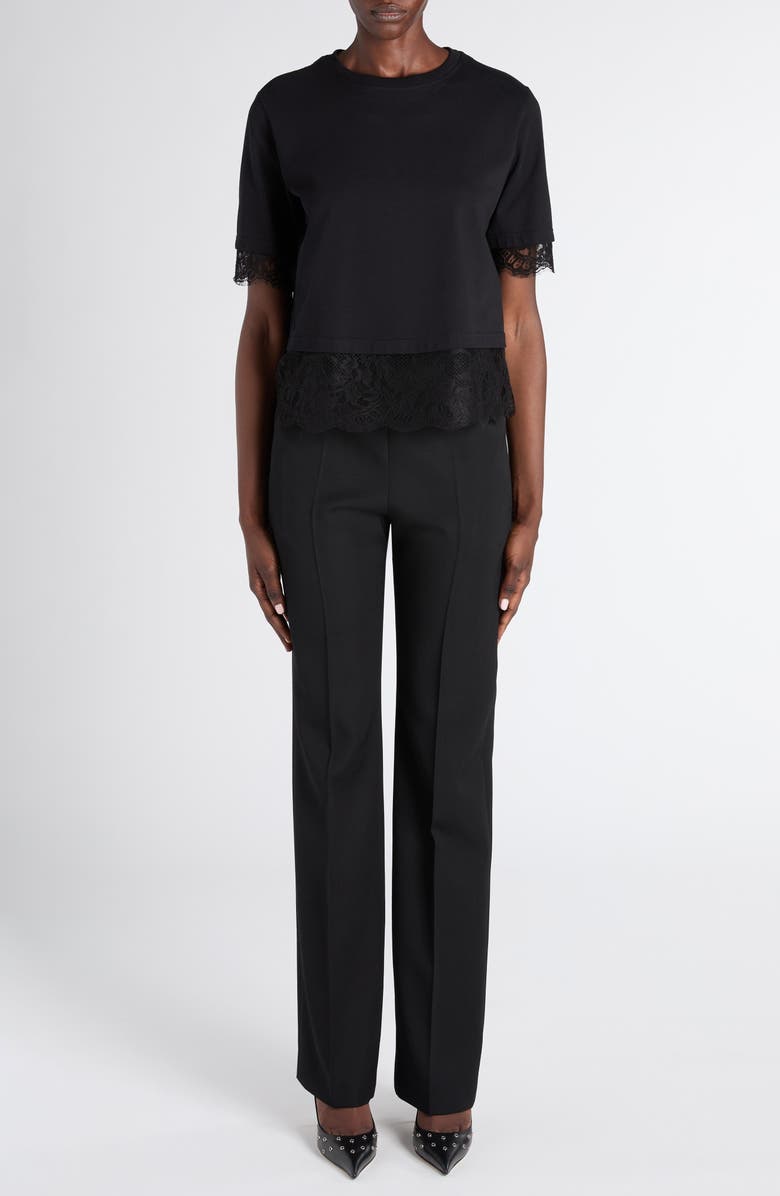 McQueen Lace Layer T-Shirt, Alternate, color, Black