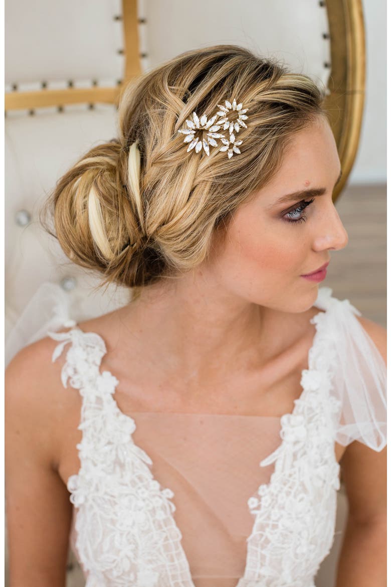 Camila Crystal Hair Clip, Alternate, color, CLASSIC SILVER