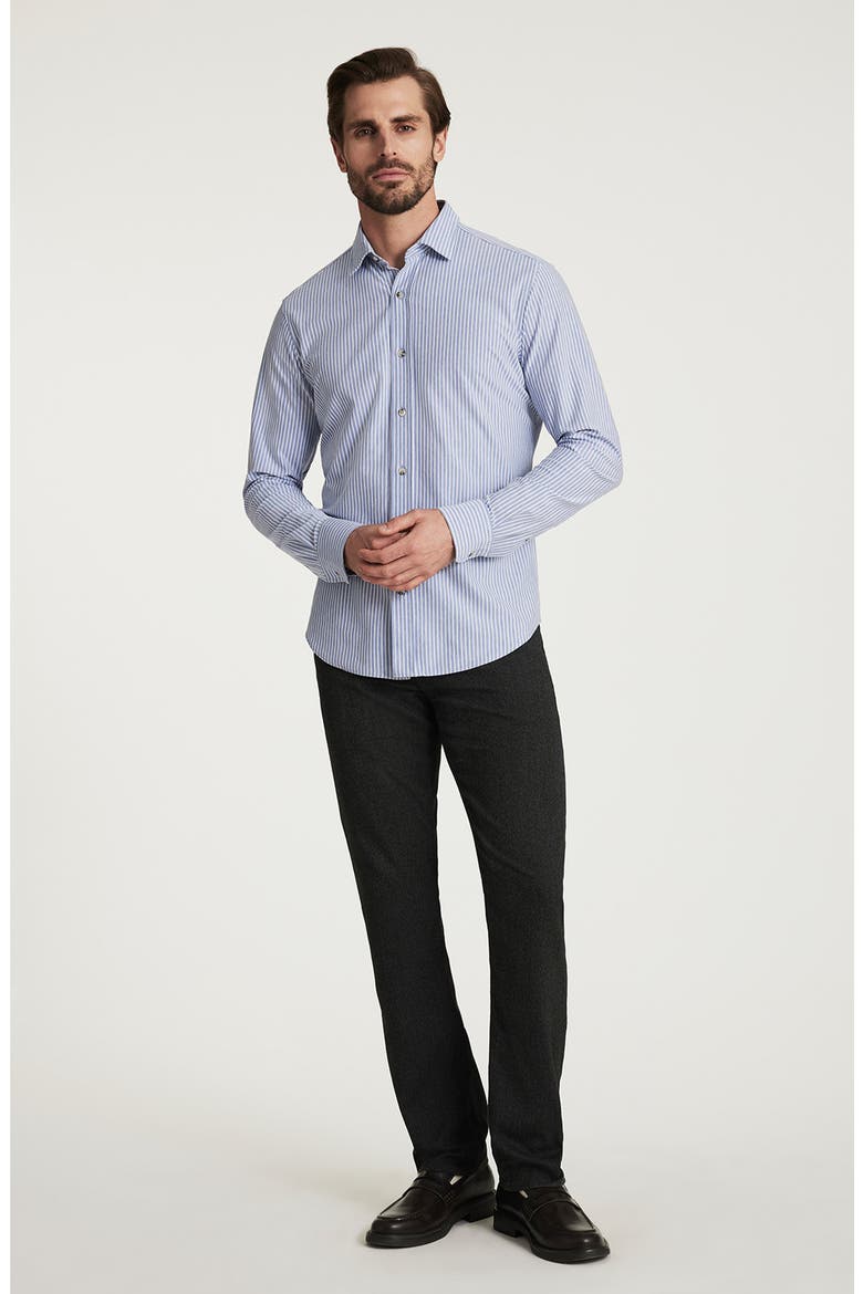 Stripe Button-Up Shirt, Alternate, color, BLUE