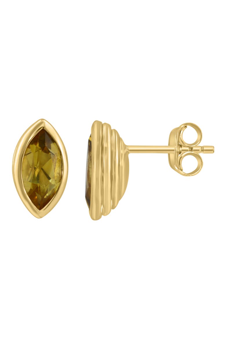 Marquise Cut Citrine Stud Earrings, Main, color, GREEN