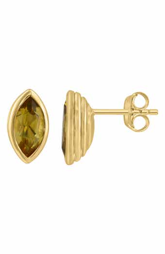 Marquise Cut Citrine Stud Earrings