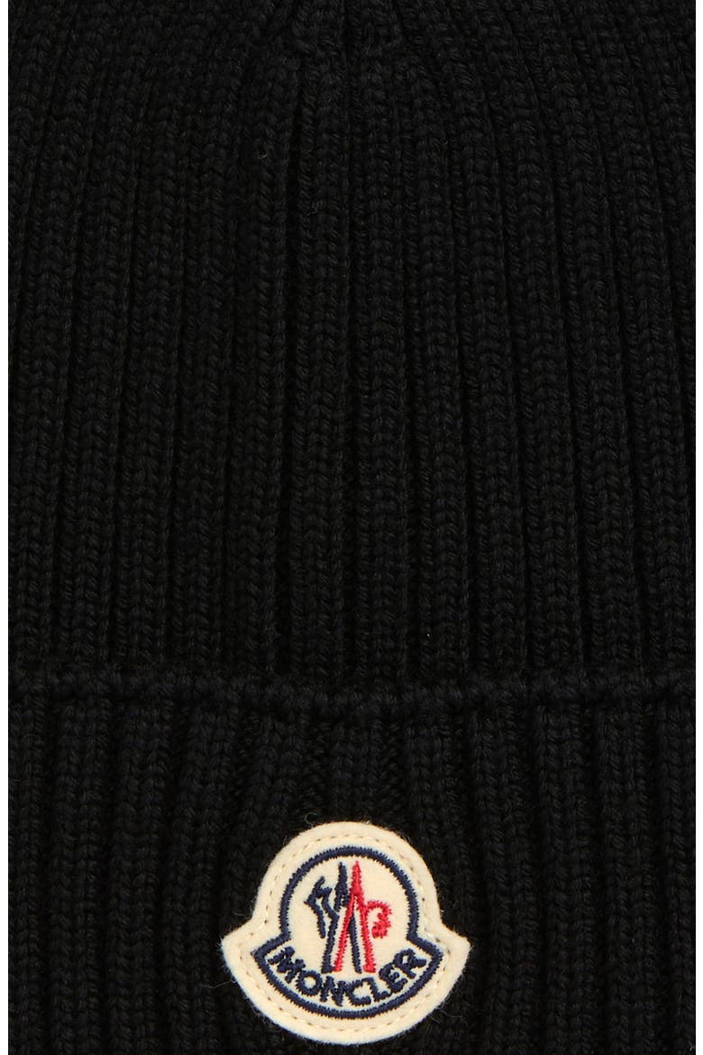 Rib Virgin Wool Beanie, Alternate, color, BLACK
