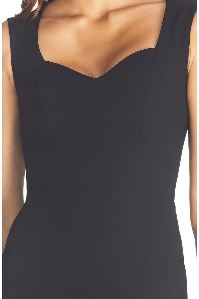 Elle Sweetheart Neck Sheath Midi Dress, Alternate, color, BLACK