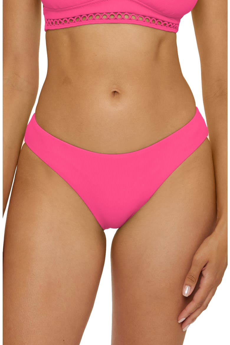 Adela Modern Edge Rib Bikini Bottoms, Main, color, PUNCH