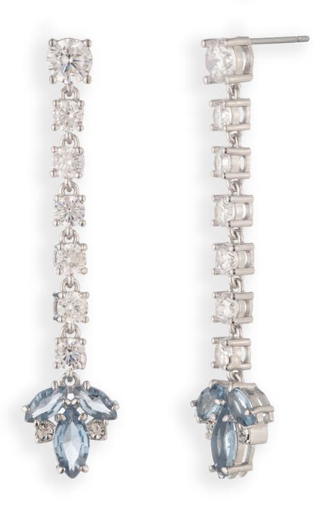 Cubic Zirconia Linear Drop Earrings