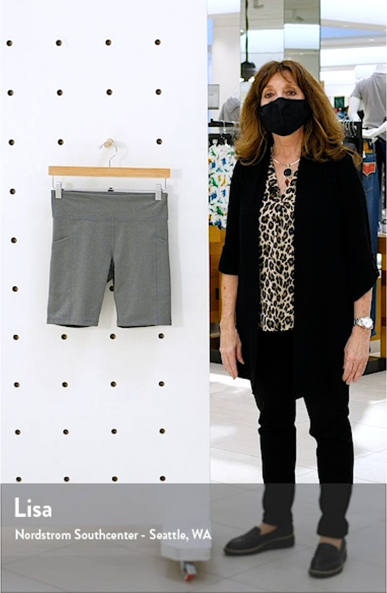 Women's Active Pep Talking Pocket Performance Bike Shorts, sales video thumbnail