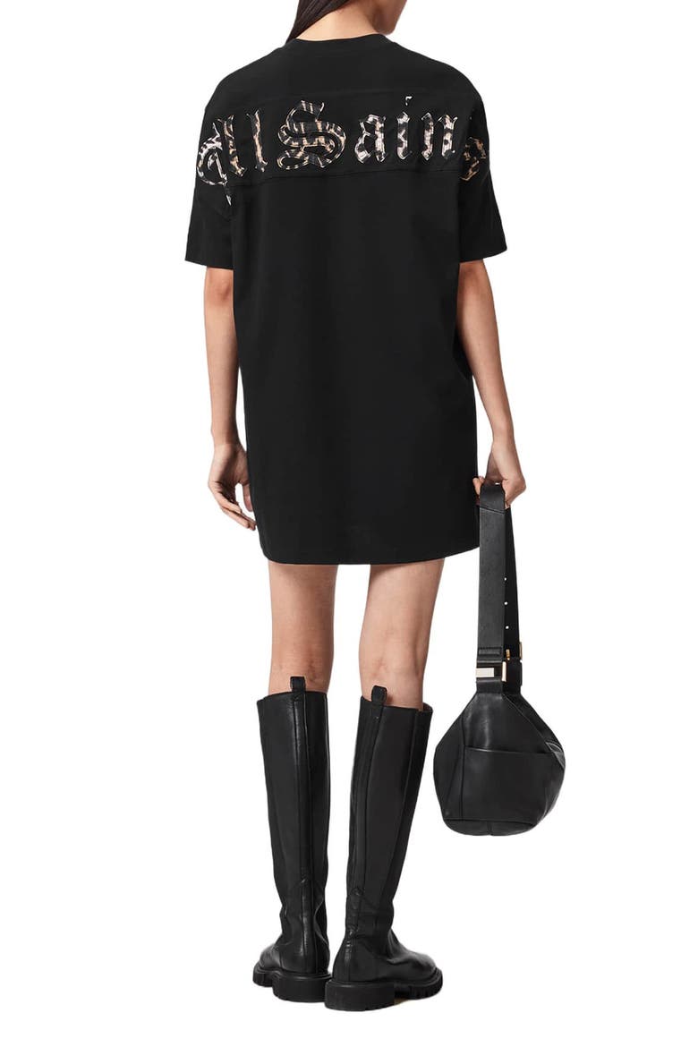 Fuse Logo Appliqué Cotton T-Shirt Minidress, Alternate, color, BLACK
