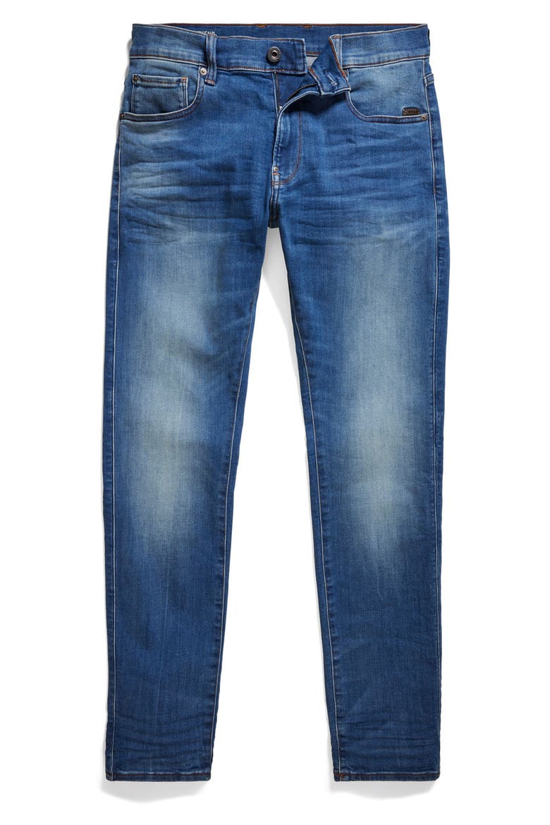 D-Staq Slim Fit Jeans, Alternate, color, MEDIUM INDIGO AGED