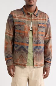 RVCA Dayshift Blanket Stripe Flannel Button-Up Shirt