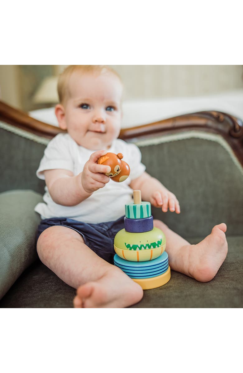 ORANGE TREE TOYS Stacking Ring Jungle Animals, Wood, Multicolor, Kids Ages 1+, Alternate, color, Multicolored