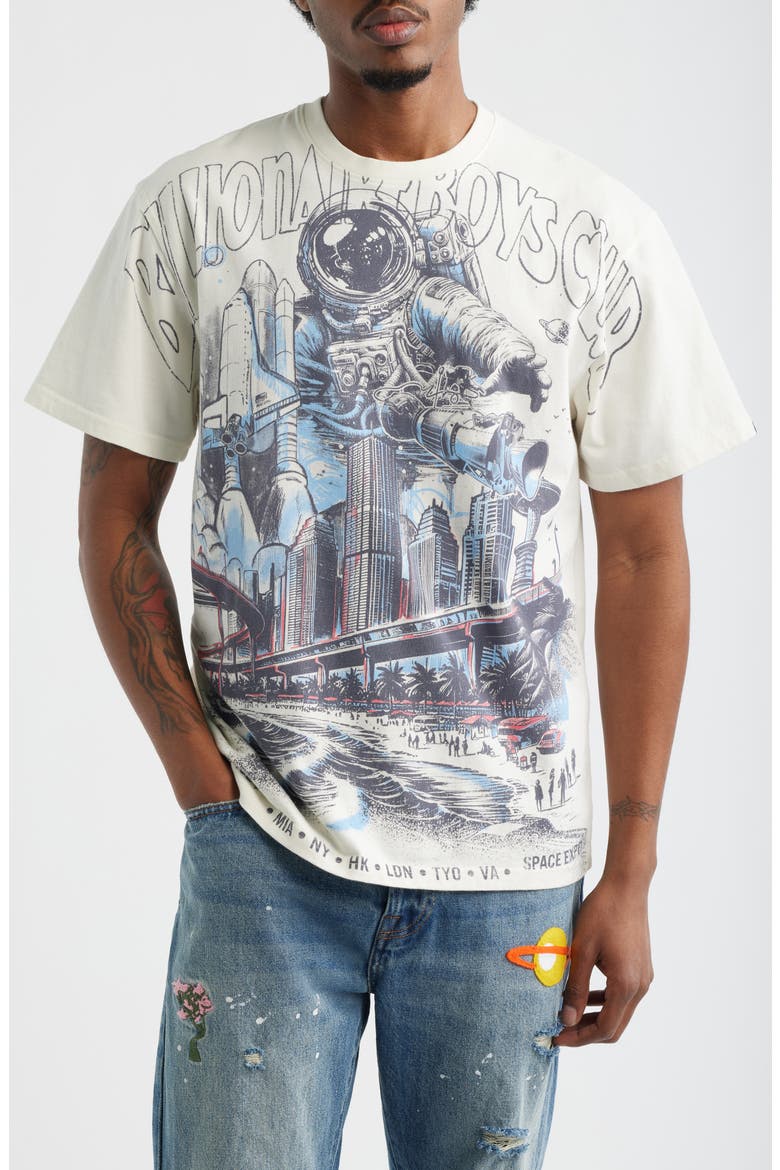 Space Expo Cotton Graphic T-Shirt, Main, color, GARDENIA