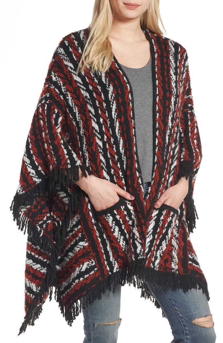 Treasure & Bond Pattern Mix Poncho, Main, color,