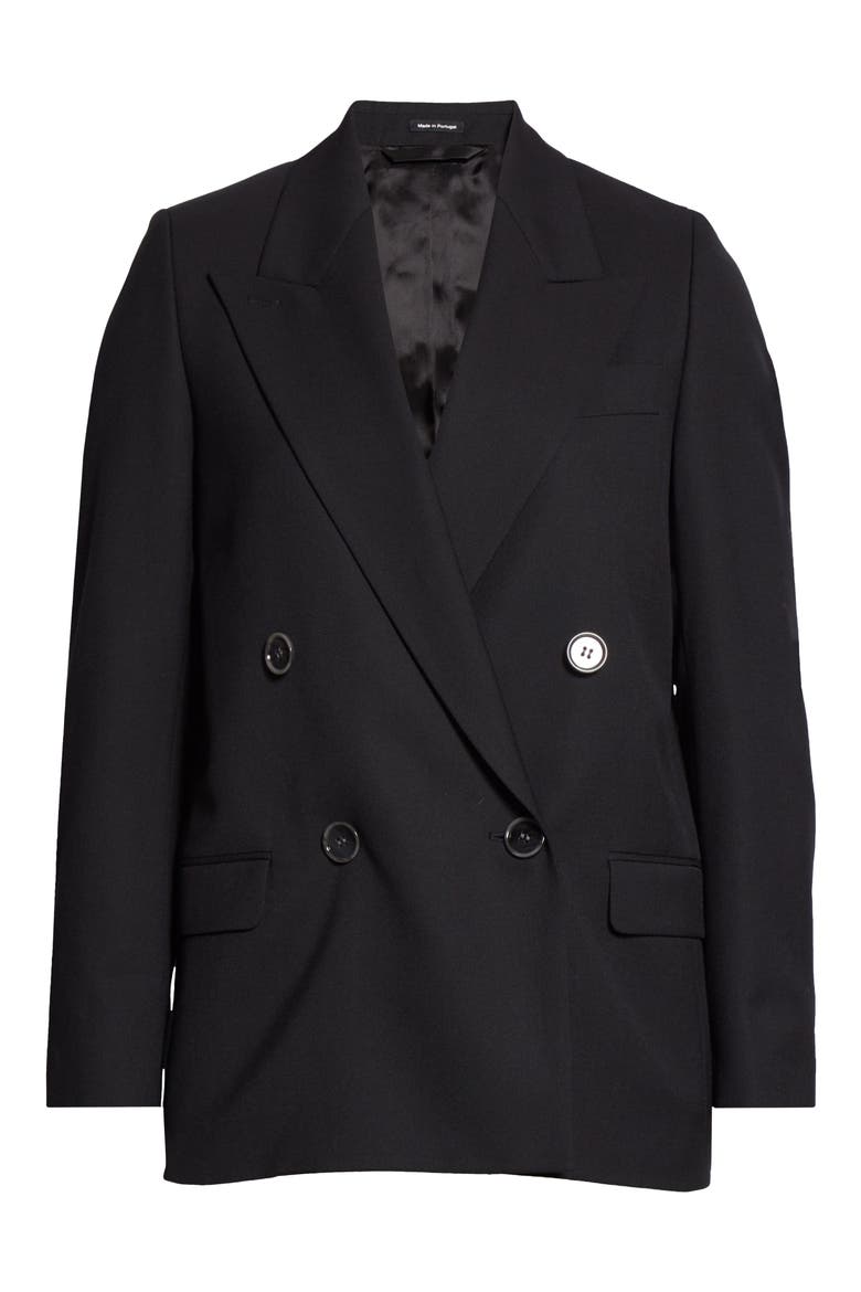 Janny Double Breasted Blazer, Alternate, color, BLACK