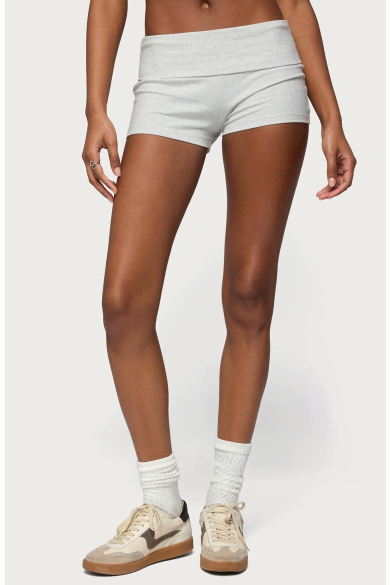 Palo Foldover Shorts, Main, color, LIGHT-GRAY-MELANGE