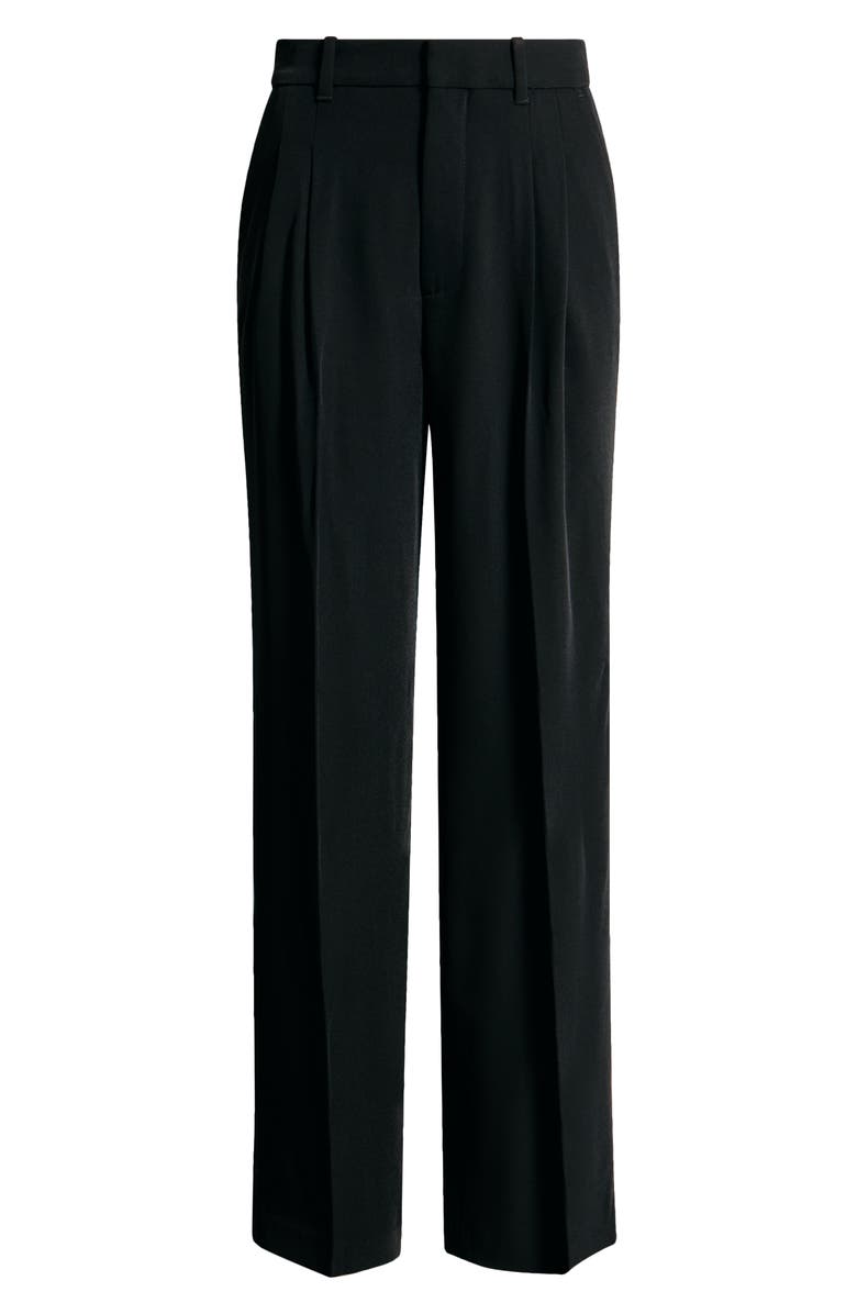 Mavi Jeans Pleated Straight Leg Pants, Alternate, color, Black