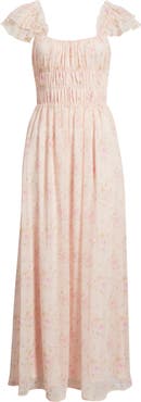 Lulus Yvette Floral Smocked Gown