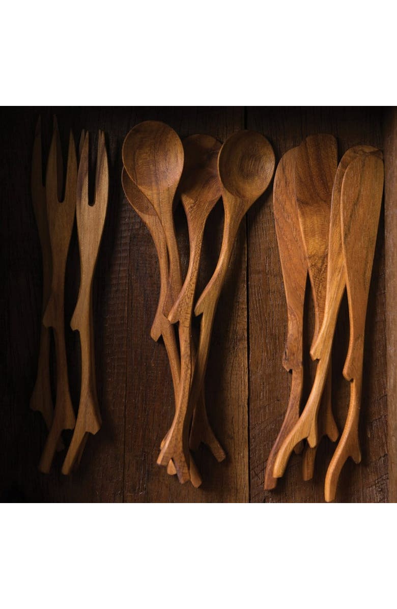 Be Home Teak Twig Spoons - Set of 4, Alternate, color, Natural