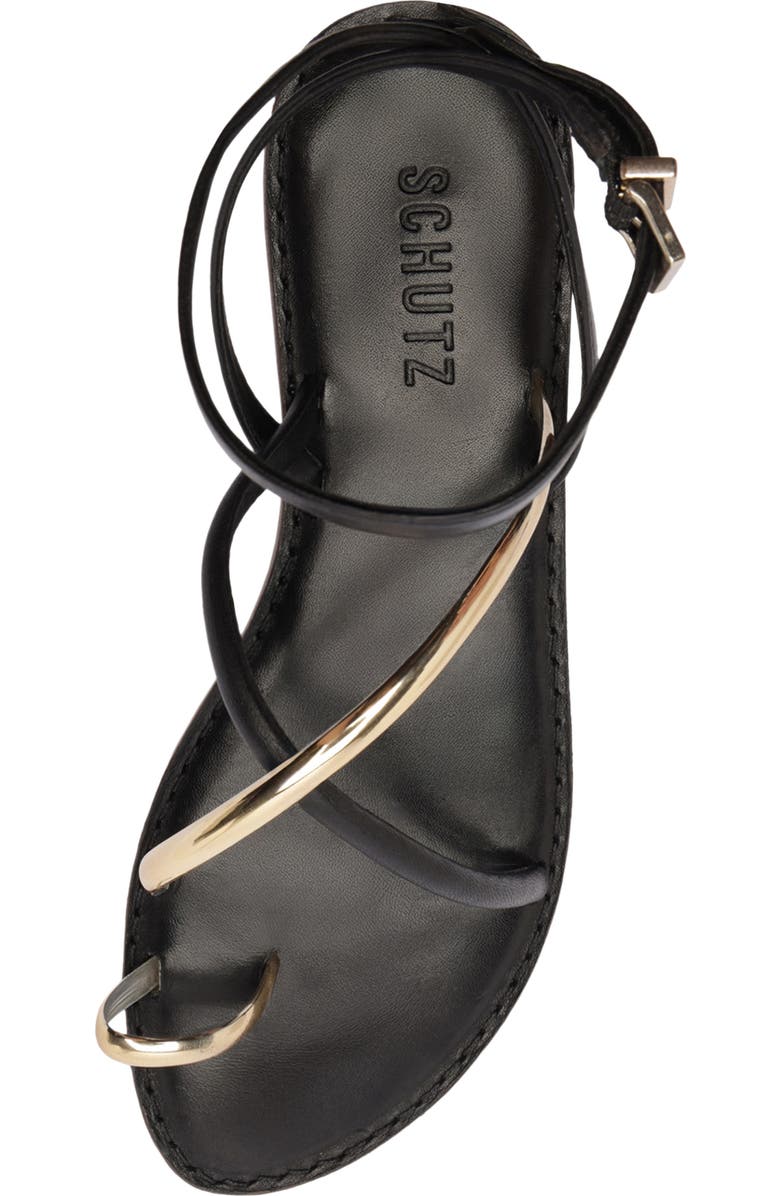 Schutz Valeria Toe Loop Ankle Strap Sandal, Alternate, color, Black