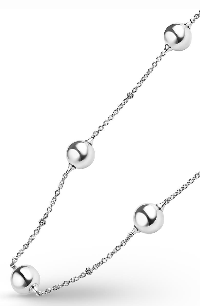 LAGOS Caviar Bubbly Necklace, Alternate, color, Silver