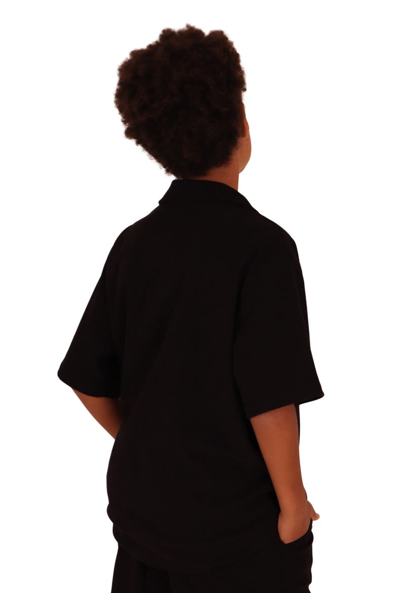 Kids' Short Sleeve Button-Up Shirt, Alternate, color, BLACK