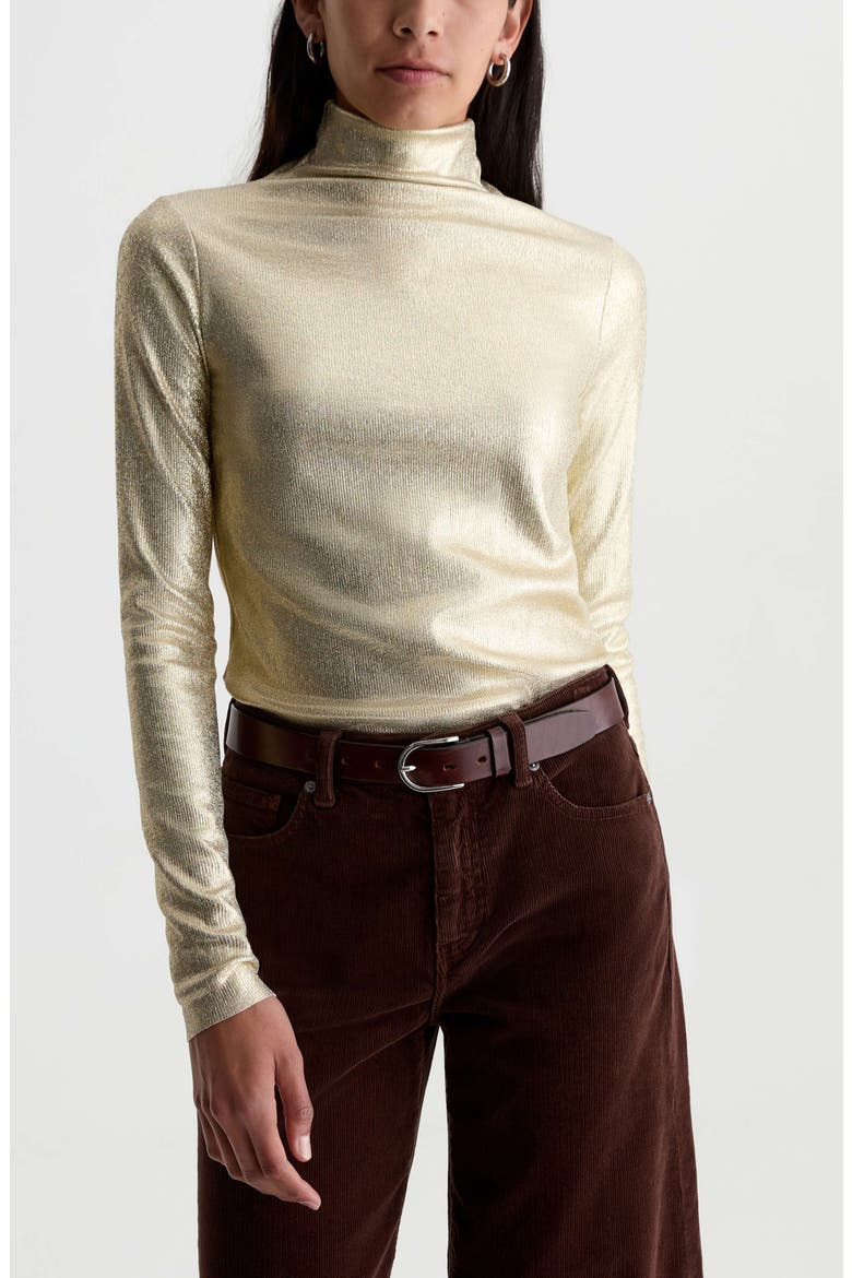 Chels Metallic Rib Turtleneck Sweater, Main, color, SHOWTIME