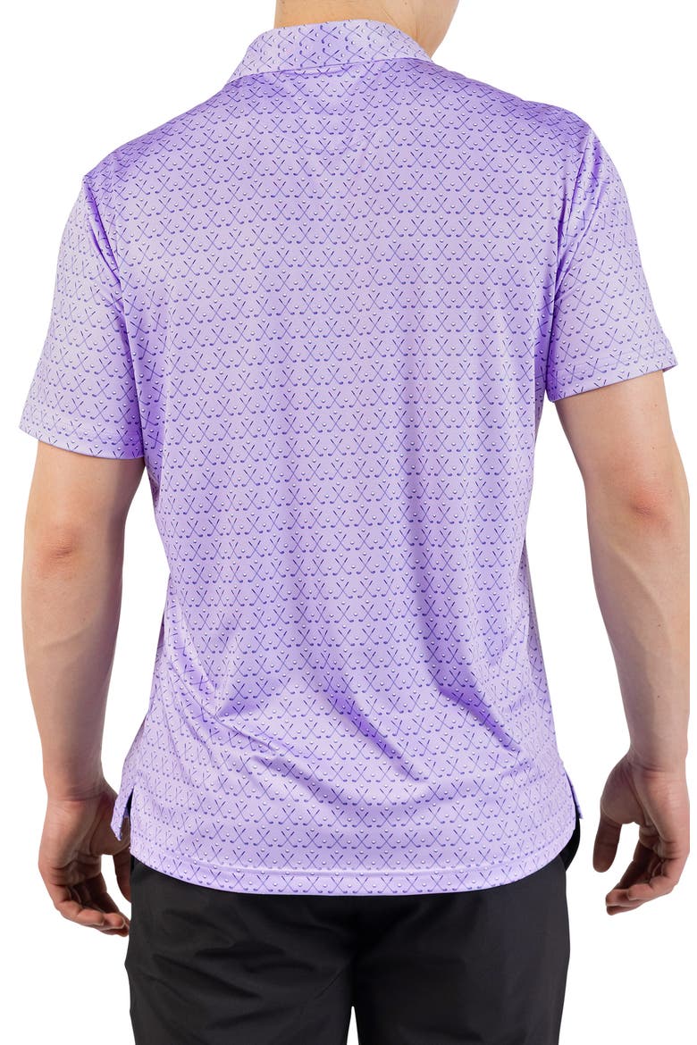 Golf Clubs Print Performance Polo, Alternate, color, LILAC