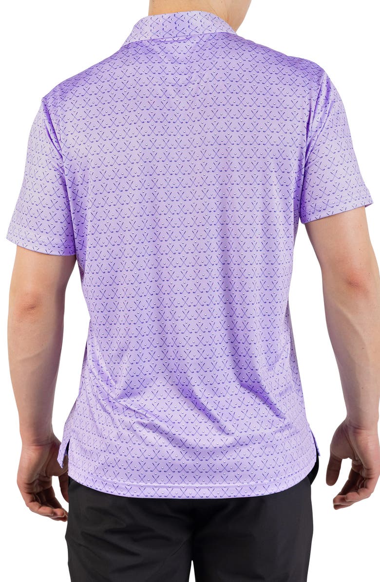 TailorByrd Golf Clubs Print Performance Polo, Alternate, color, Lilac