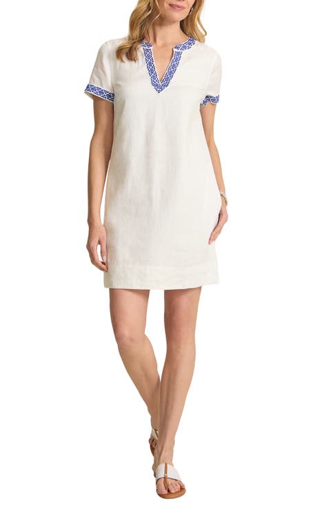 Two Palms Embroidered Detail Shift Minidress