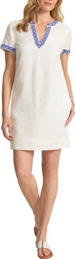 Tommy Bahama Two Palms Embroidered Detail Shift Minidress