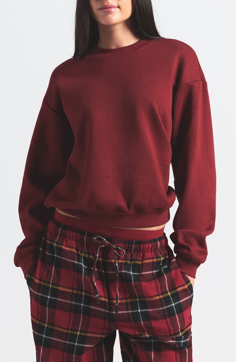 Cotton Fleece Blend Classic Crewneck Sweatshirt (Regular & Plus)