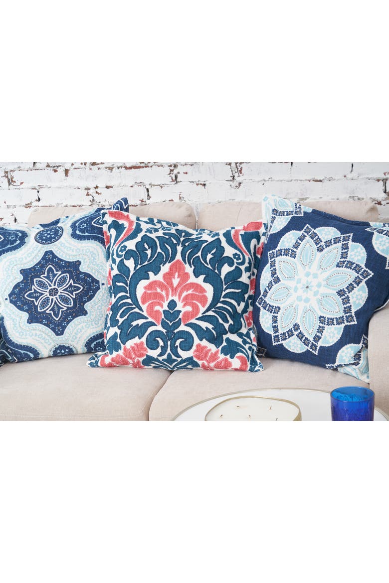 Christopher Abstract Damask Cotton Decorative Throw Pillow, Alternate, color, Red