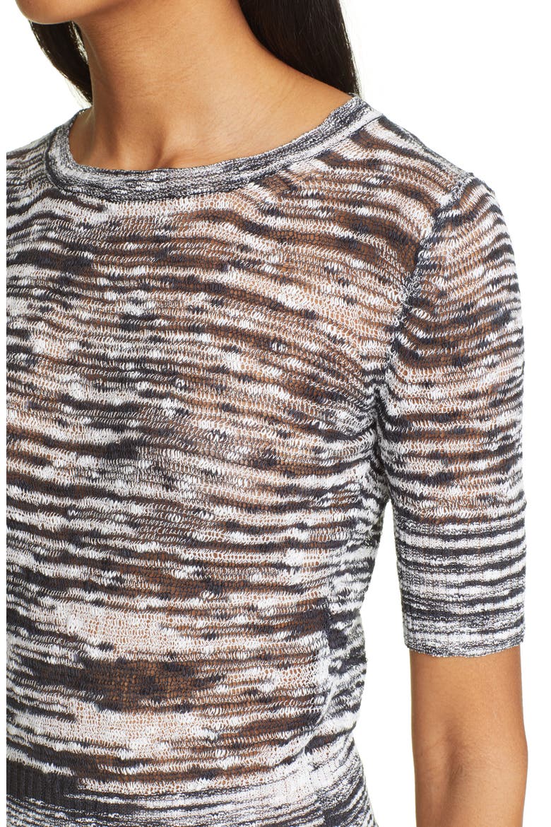 Space Dye Cotton Sweater, Alternate, color, BLACK/ WHITE