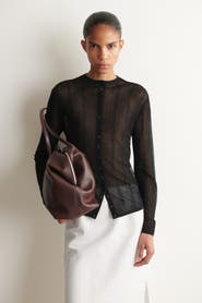 COS Diamond Knit Lace Cardigan