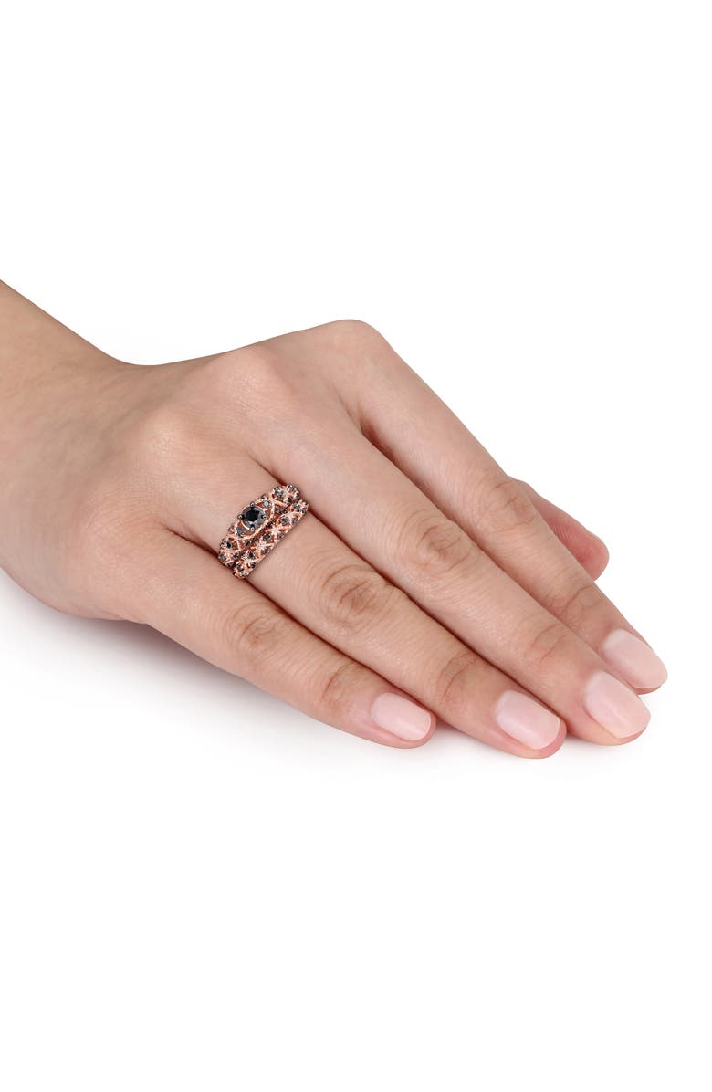 Julianna B. Black Diamond Vintage Bridal Ring Set, Alternate, color, Diamond