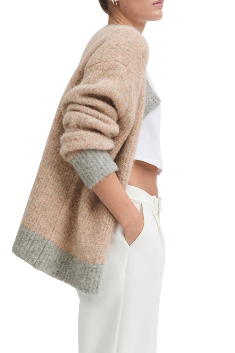 The Rio Alpaca Blend Cardigan, Alternate, color, ROSE DUST/ LIGHT GREY