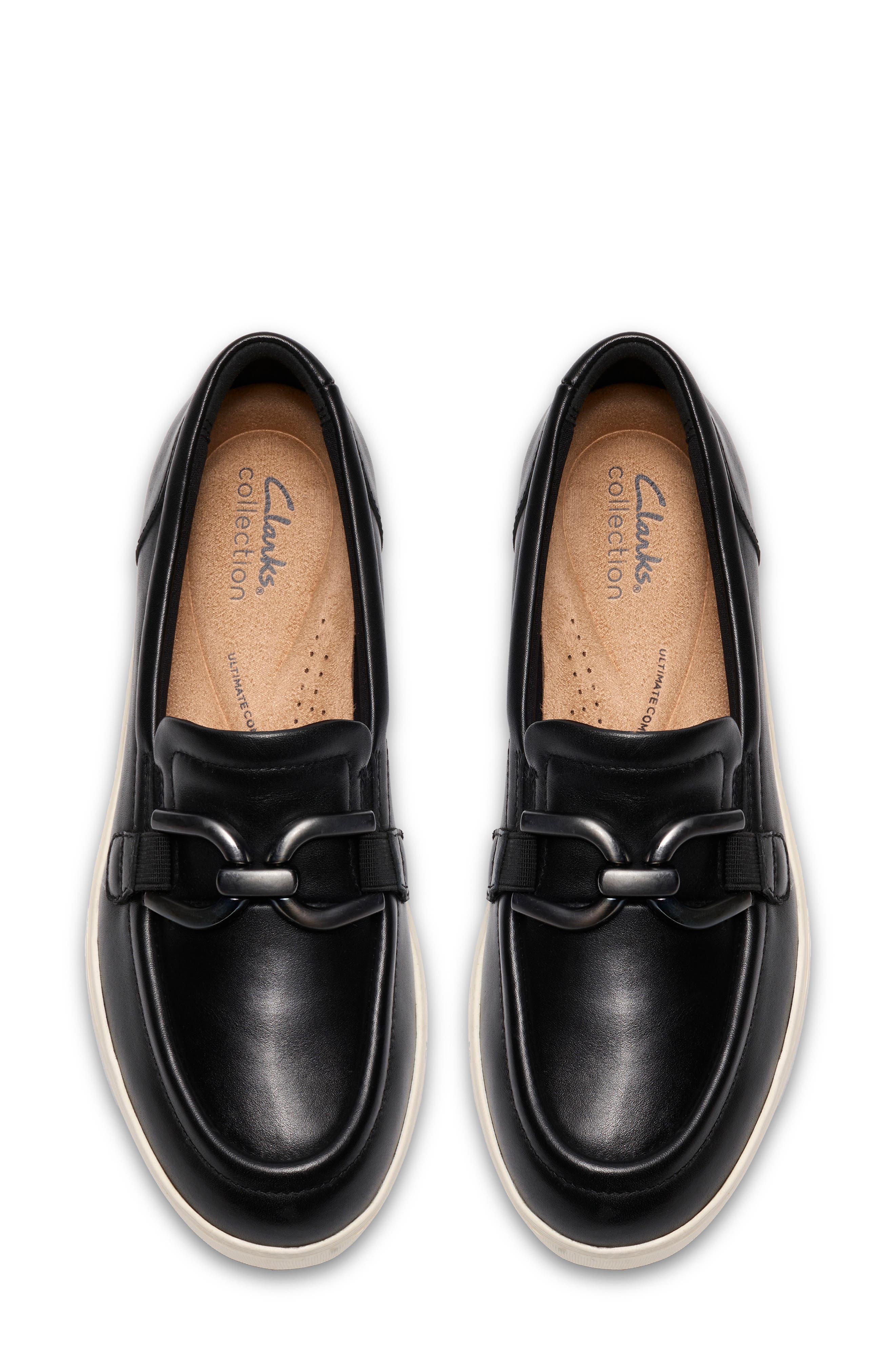 Clarks<sup>®</sup> Zylah Top Wedge Loafer - Wide Width Available, Alternate, color, Black