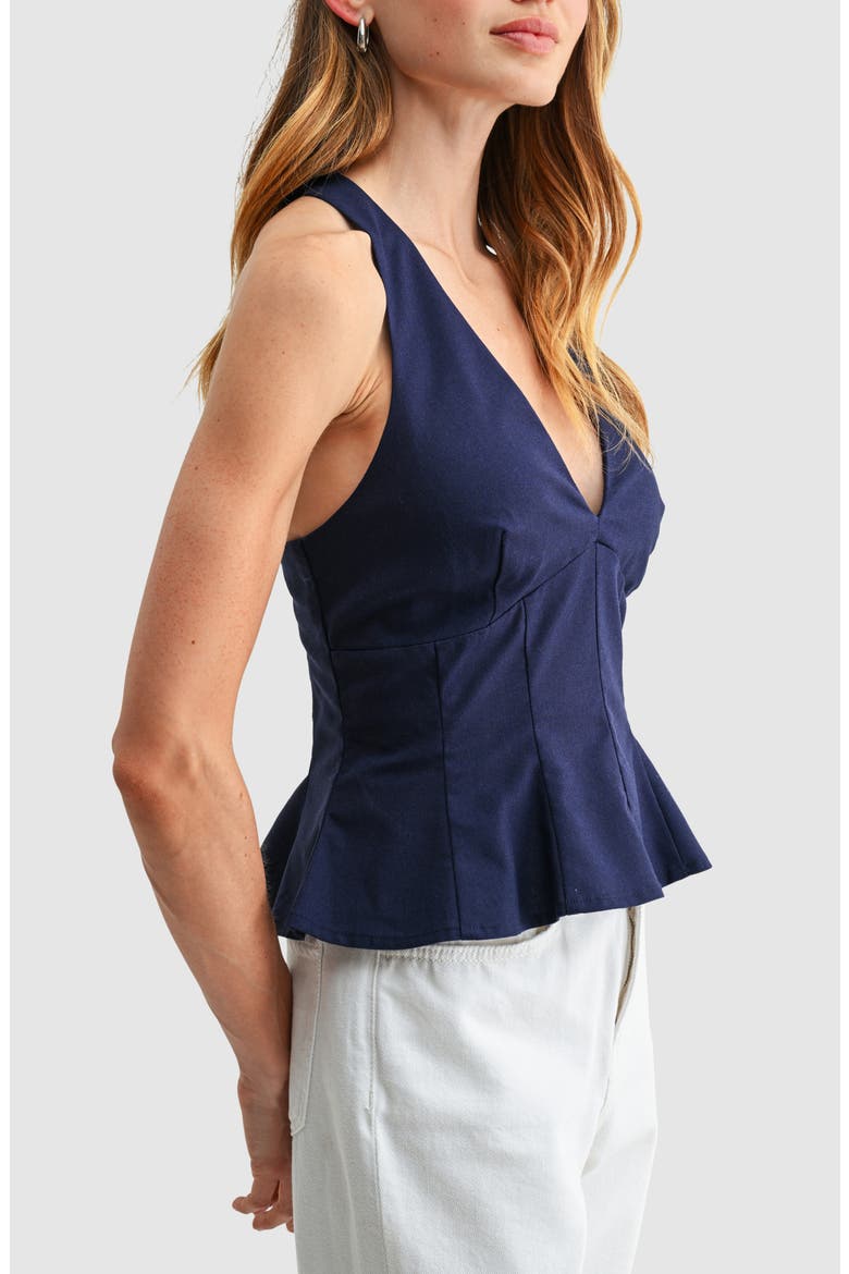 Halter Peplum Top, Alternate, color, NAVY
