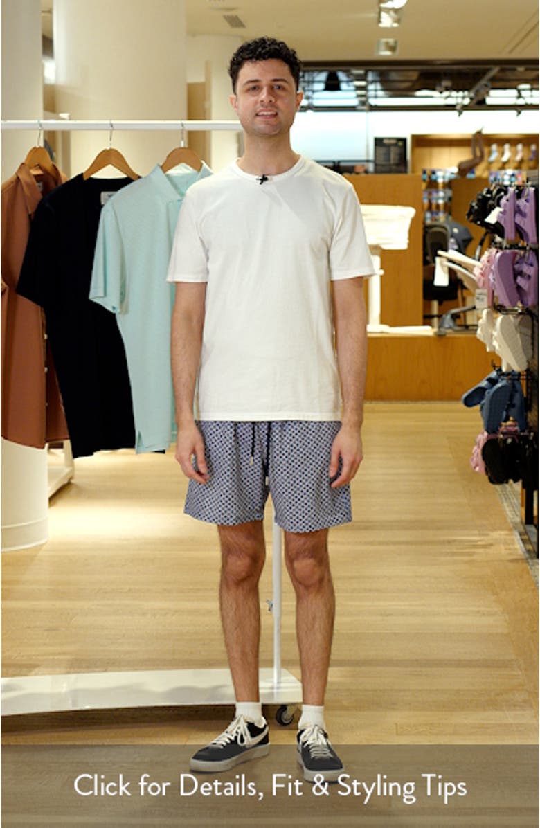 Geo Palm Print Swim Trunks, sales video thumbnail