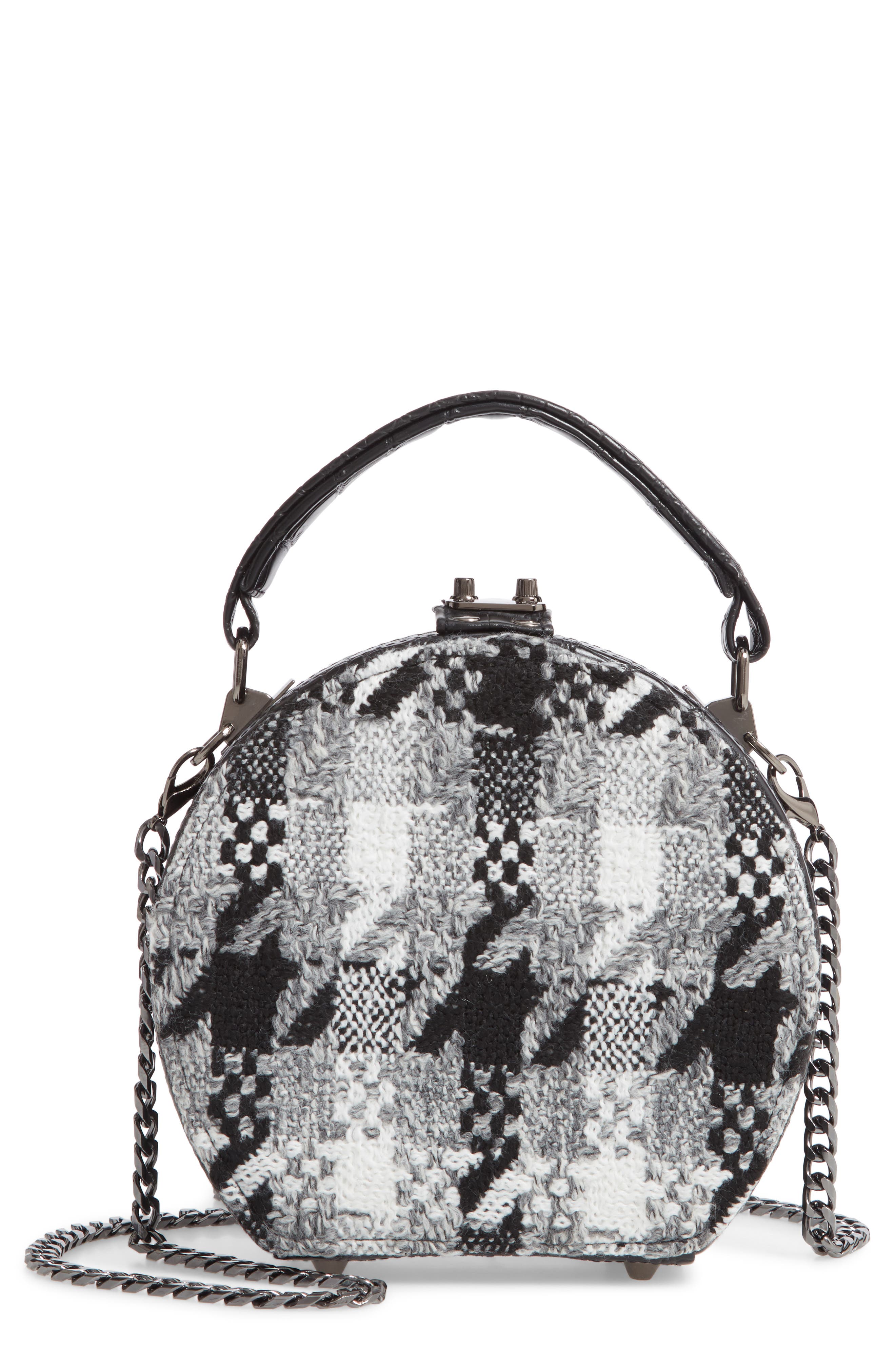 Sondra Roberts Tweed Canteen Crossbody Bag, Main, color, 