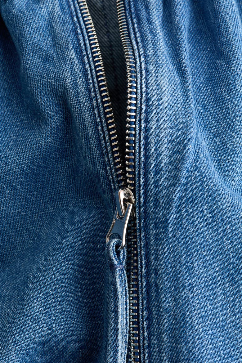 Gathered Bomber Jacket, Alternate, color, Denim blue