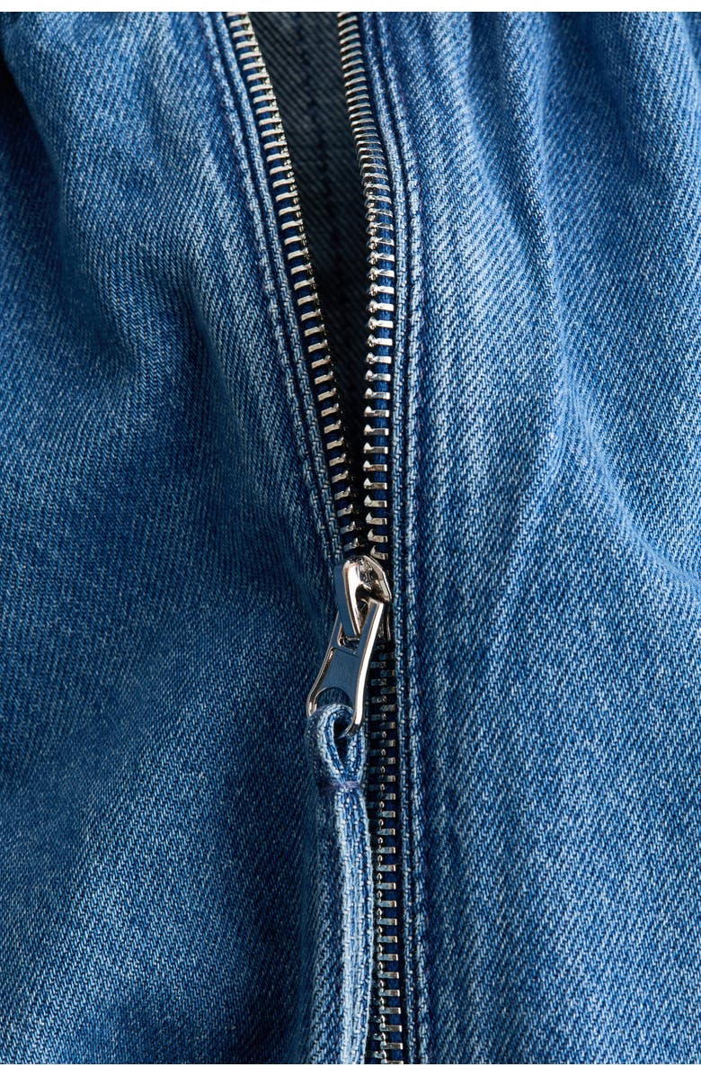H&M Gathered bomber jacket, Alternate, color, Denim Blue