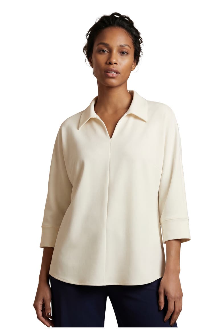 Stretch Knit Crepe Trapeze Tunic, Main, color, IVORY