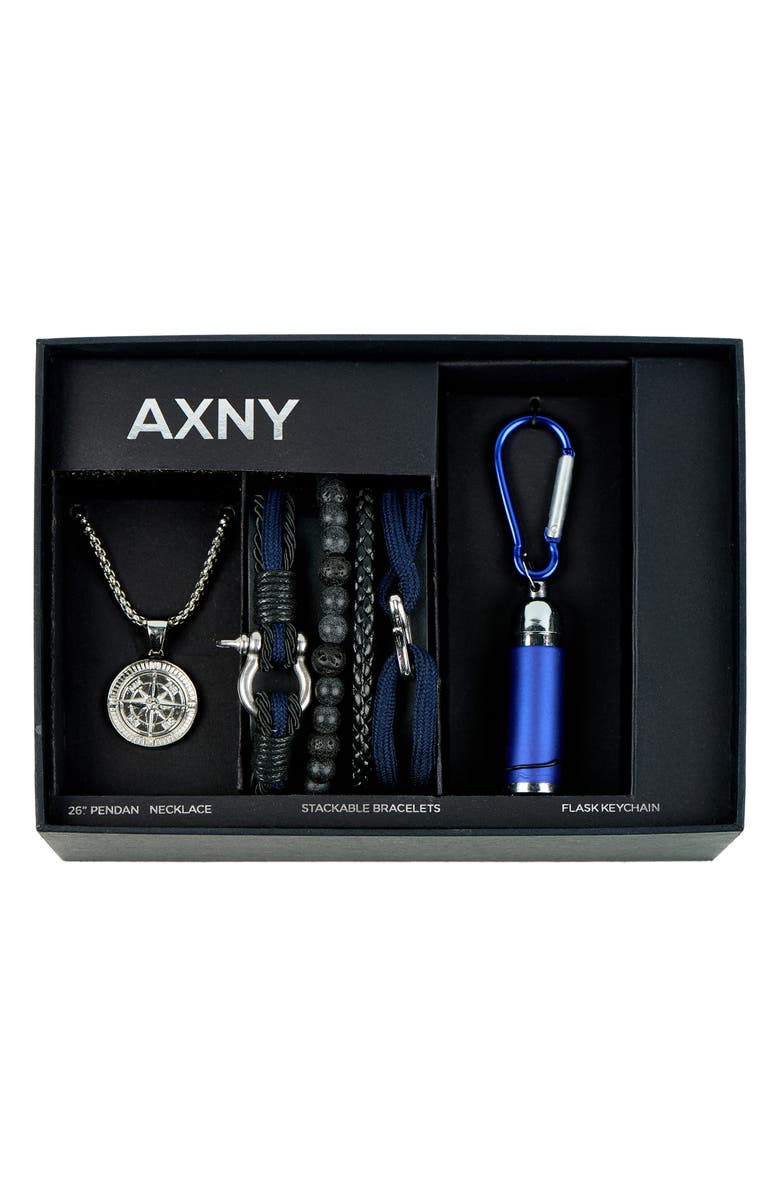 AMERICAN EXCHANGE Men's 6-Piece Assorted Gift Set, Main, color, Silver/ Blue