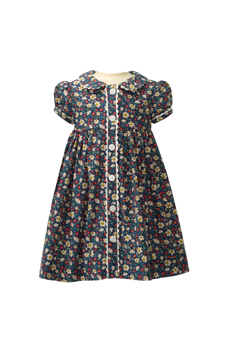 Rachel Riley Poppy Button-Front Dress & Bloomers, Main, color, 