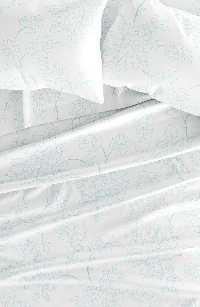 HOMESPUN HOME SPUN Premium Ultra Soft Vine Pattern 4-Piece Bed Sheet Set, Alternate, color, Aqua