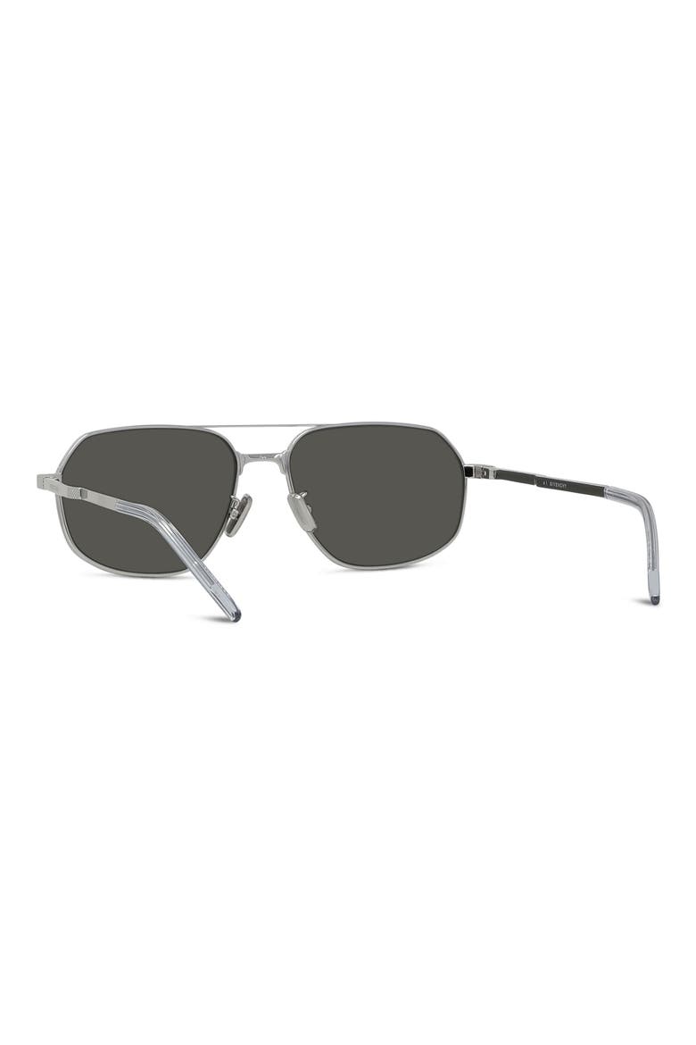 GV One 57mm Pilot Sunglasses, Alternate, color, SHINY PALLADIUM / SMOKE