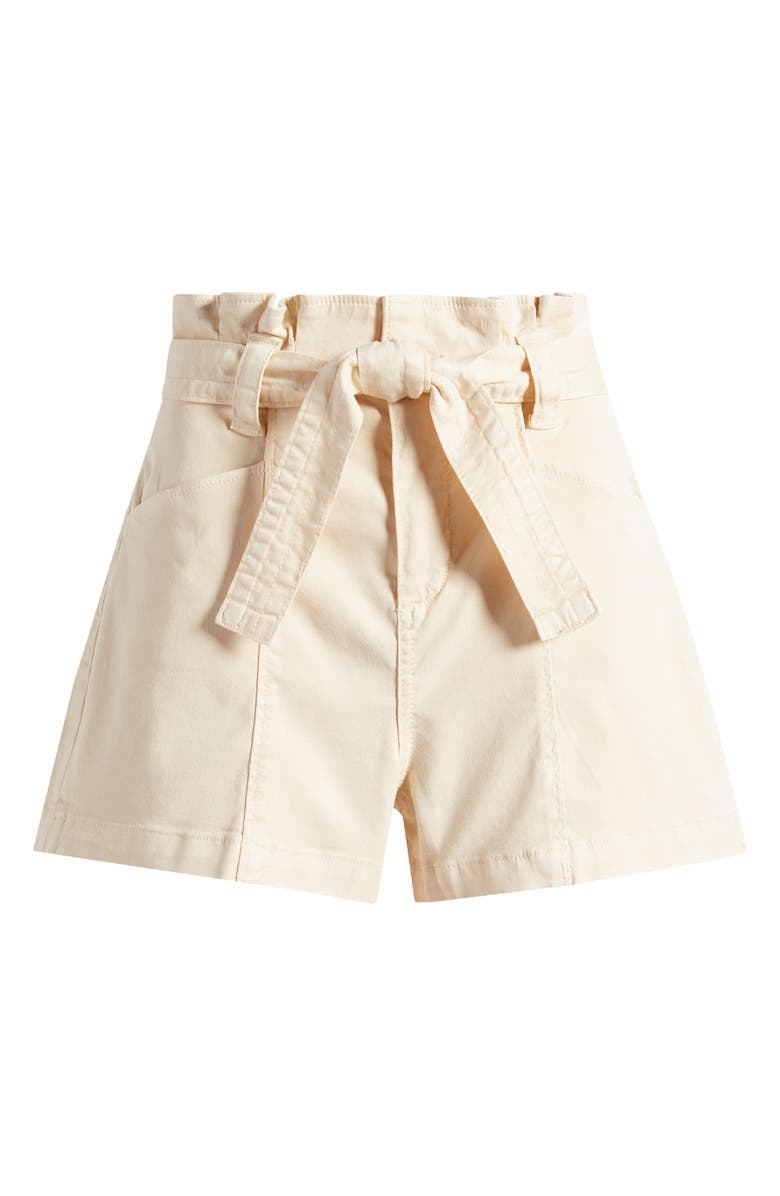 PAIGE Anessa Trapunto Belted Paperbag Waist Shorts, Alternate, color, Blonde Sand