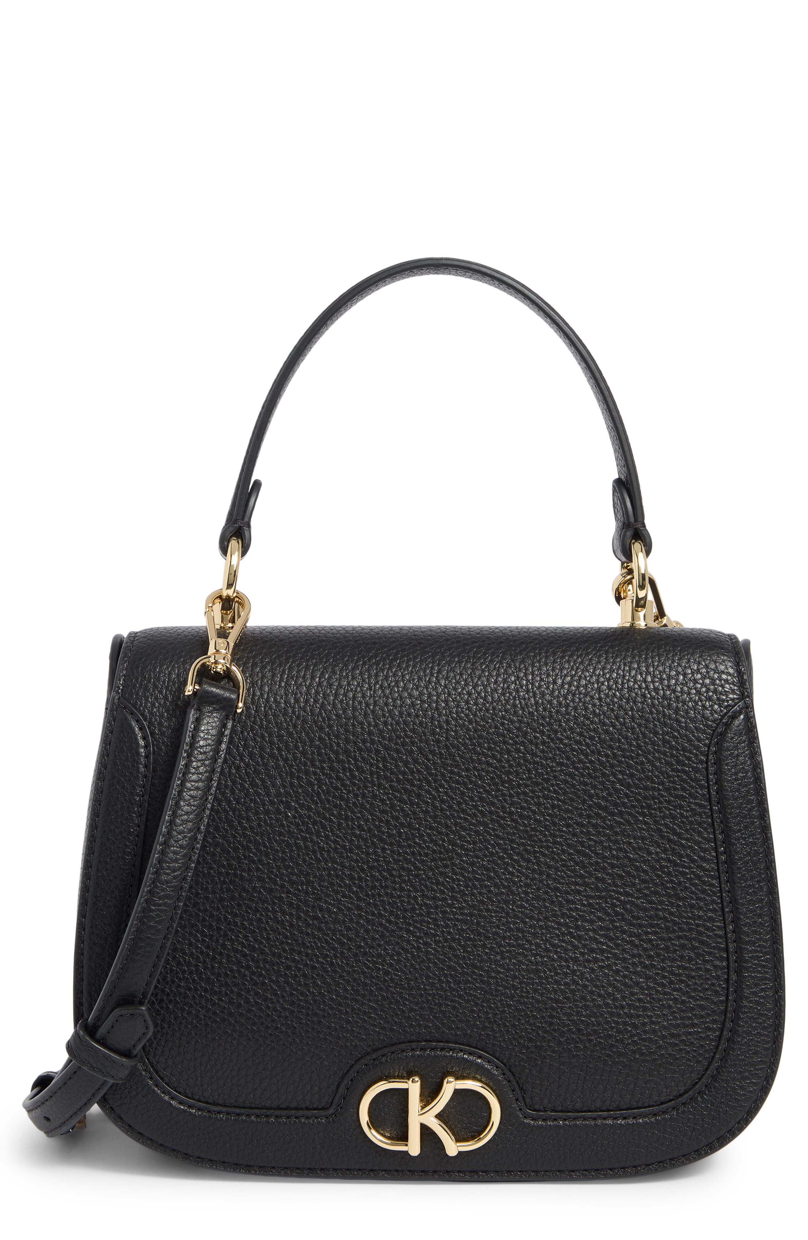 Kate Spade New York kyla pebbled leather top handle bag, Main, color, Black