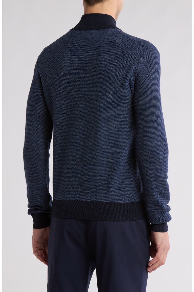 Feeder Stripe Piqué Sweater, Alternate, color, NAVY
