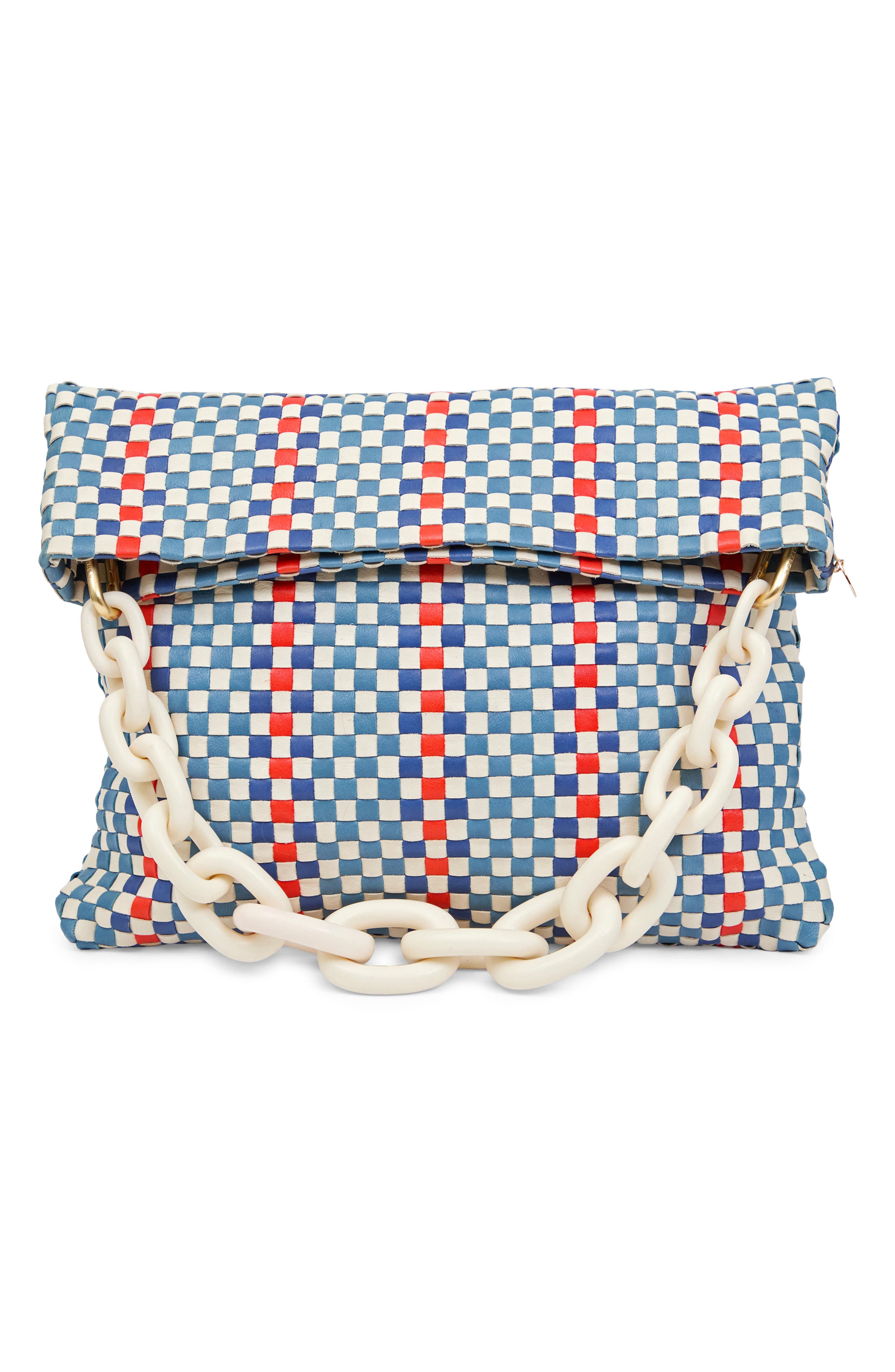 Clare V. Resin Graduated Chain Link Shortie Strap, Alternate, color, Eggnog